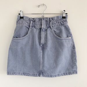 ZARA Paperbag Waist Denim Mini Skirt Med